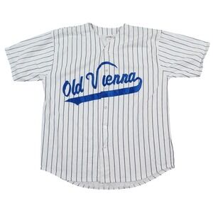 VTG OV Old Vienna Beer Quitman USA Baseball Jersey Men XL‎ White Pinstripe Promo